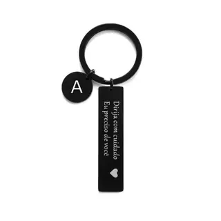 Chaveiros Personalizados Letras Casal Em Aço Inox Dirija Com Cuidado,Preta Antiga Frente E Verso,Present Couples