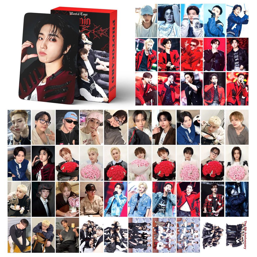 55pcs STRAY KIDS SKZ HOP Lomo Cartões FANMEETING Skzs Escola