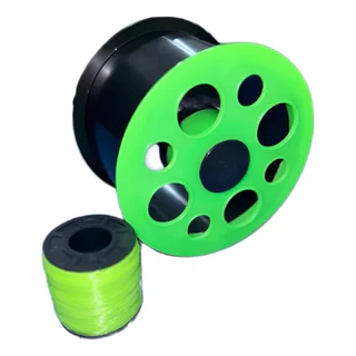 Carretilha 15 cm mini + Linha nylon 500 jardas