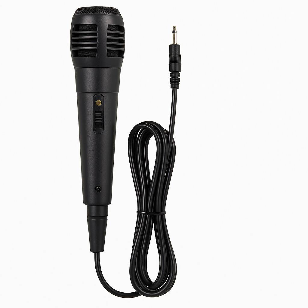 Microfone Karaokê Dinâmico com Cabo de 3 Metros Som Claro