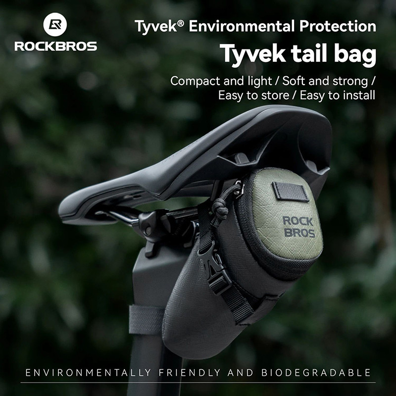 ROCKBROS Tyvek Series Bike Bolsa Cauda Sela 0.2L Leve Multifuncional Armazenamento Portátil Ampla Abertura MTB Bicicleta