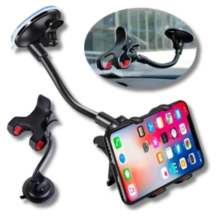 Suporte Veicular Carro Para Celular 360º Fixação Ventosa Haste Firme Suporte Garra