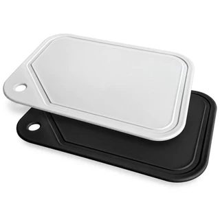 Tábua Prancha de Corte Resistente Preta ou Branca Churrasco Cozinha Carnes Legumes Frutas 33x25cm Polipropileno 1 ou 2