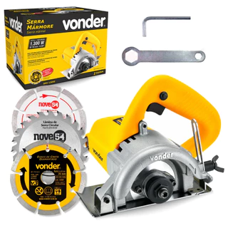 Serra Mármore Vonder 1300W com Kit 3 Discos de Corte