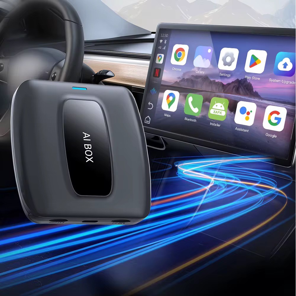 AI Box Adaptador Android Auto e CarPlay Android 12 64GB Wi-Fi 5G