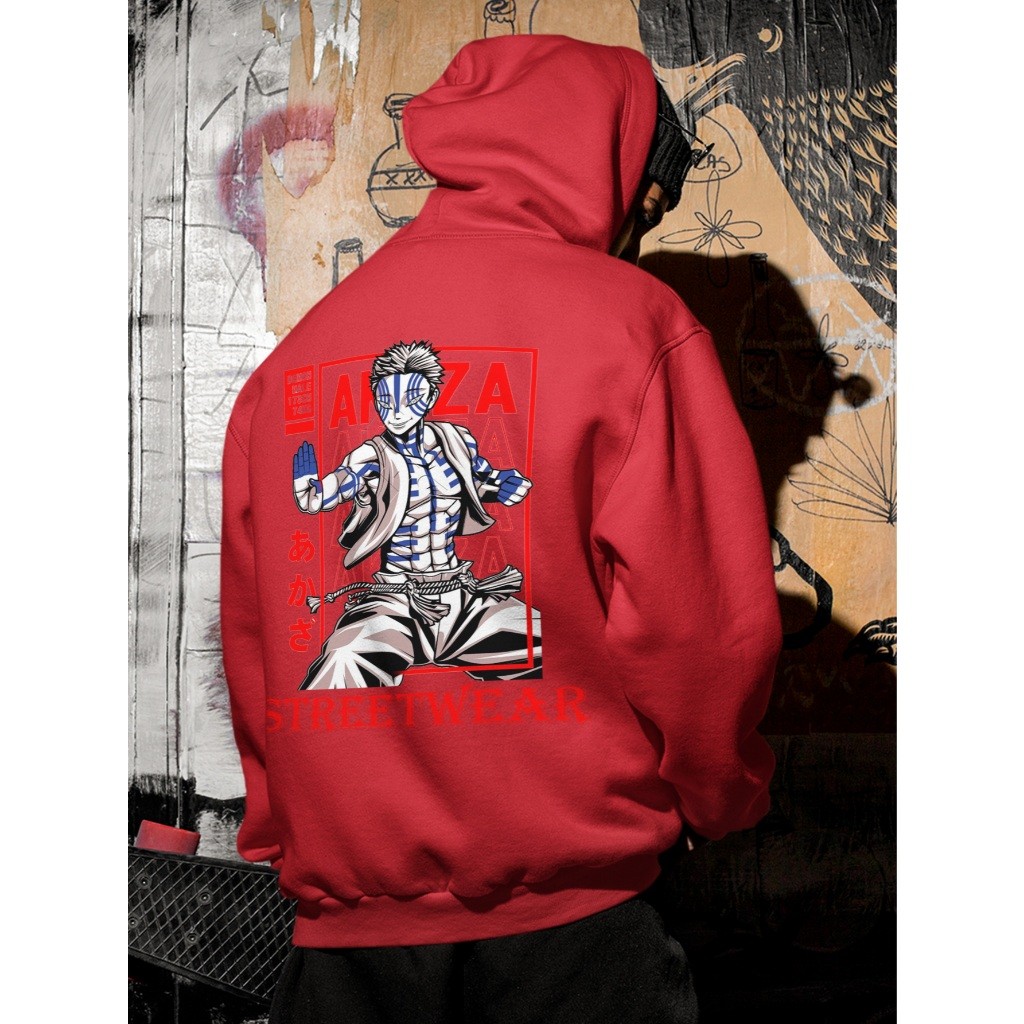 Moletom Blusa de Frio de Algodão Streetwear Akaza kimetsunoyaib