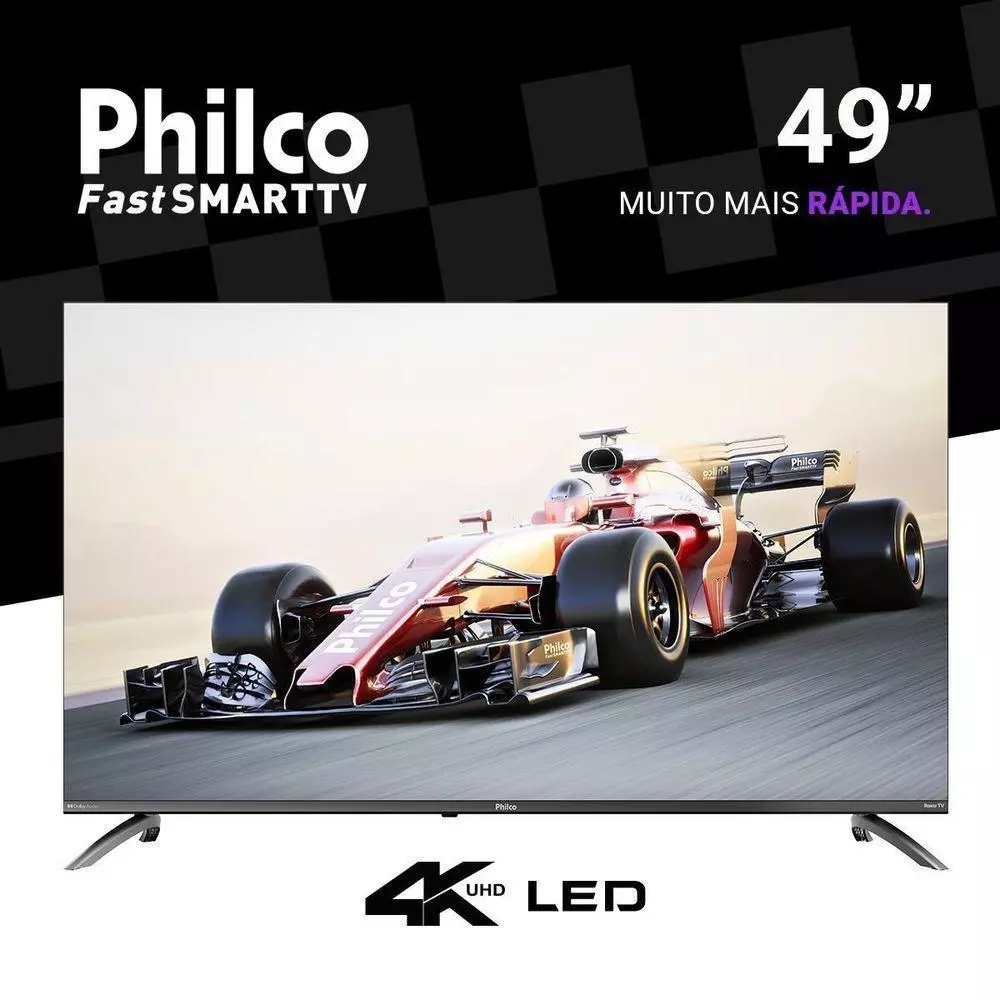 ￼Smart TV Philco P49CRA 49" UHD 4K DLED Cinza com Roku TV HDR10 Bivolt