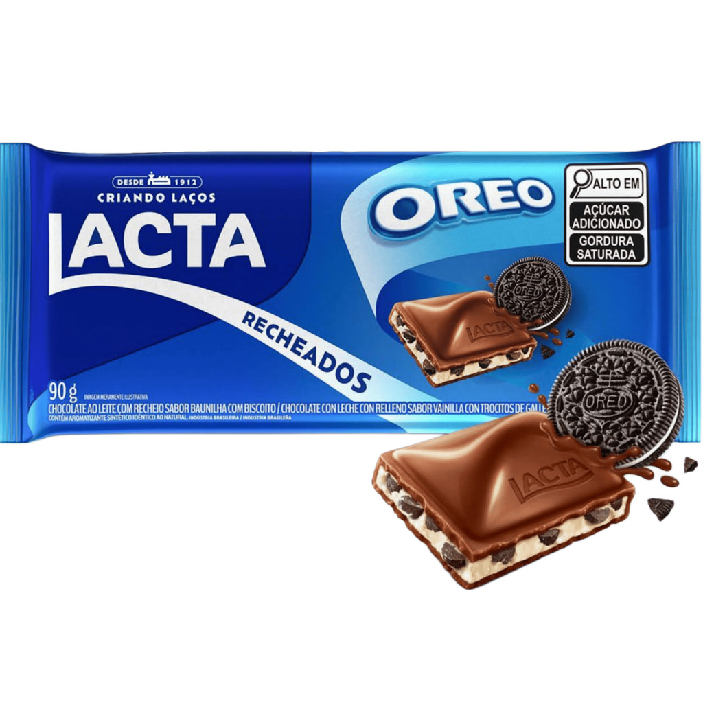 Lacta Chocolate ao Leite com Recheio de Oreo 90g | Shopee Brasil