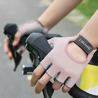 Luvas Esportivas Femininas Sem Dedos Silicone Antiderrapante com Almofadas para Academia