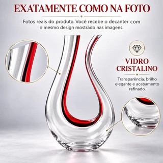 Decanter para Vinho ou Suco Vidro Cristalino 1,5L – Design Elegante e Sofisticado