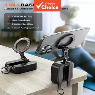 Suporte Magnético Multi-Superfícies para Celular com Ímãs N52 / Suporte de Mesa de Metal com Presilha para Academia