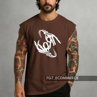Camiseta Regata Machao Rock Nu Metal Korn Banda Oversized Show