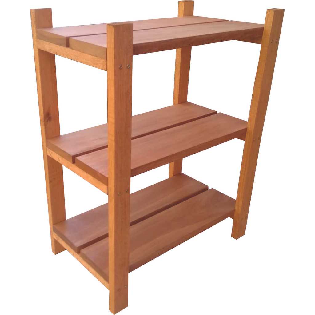 Estante Modular 3 Prateleiras Madeira Maciça 65x50x29 cm L12cm
