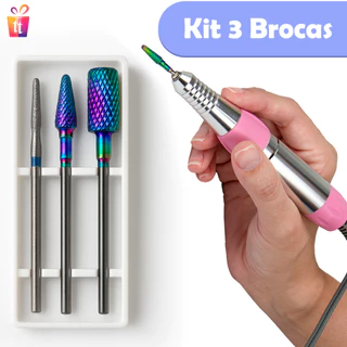Kit de Brocas Tungstênio c Diamantada Para Unhas Gel Acrigel Cutilagem Lixadeira De UNha JH em Oferta na Shopee