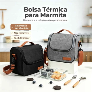 Bolsa Térmica Isolante para Marmitas e Lanches, Mantém Frio e Calor, Prática e Durável para Trabalho e Piquenique