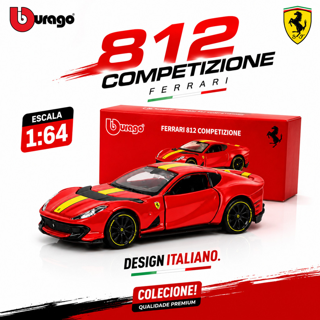 Ferrari 812 Competizione Bburago 1:64 Miniatura | Shopee Brasil