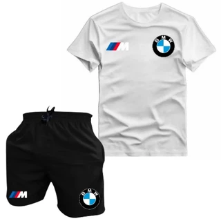 Kit Masculino Conjunto Casual Esportivo BMW Motorsport | EV7 T-shirts Kit Masculino Lançamento