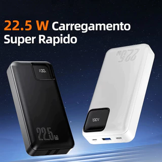 Carregador Portátil 20000mah Power Bank Turbo Com Tela LED Original Tipo C Para Iphone