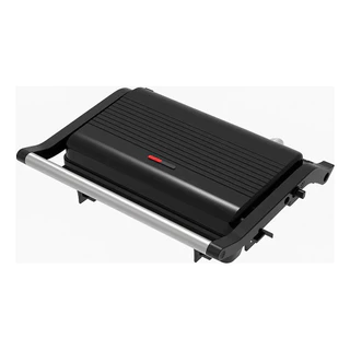Churrasqueira E Sanduicheira Unitermi Grill Gourmet De Inox Preta Antiaderente Preto 220v
