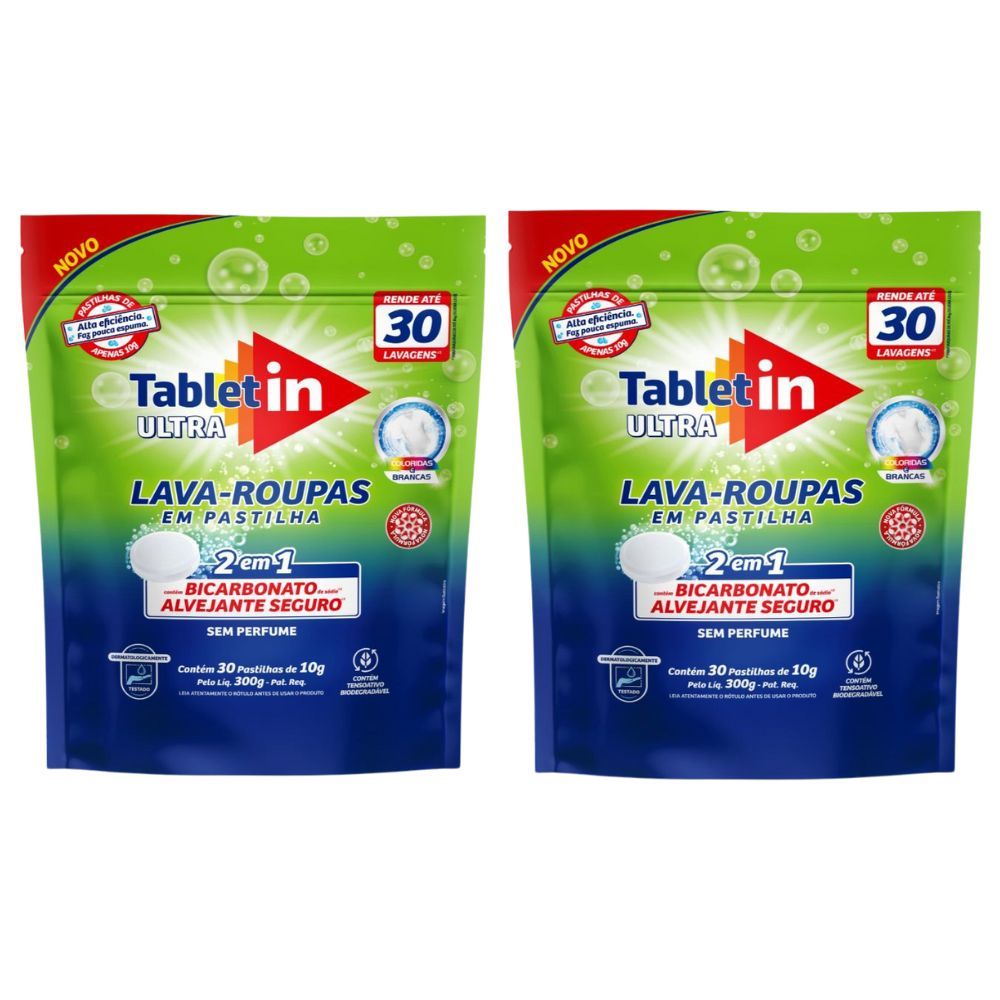 Kit Tabletin Ultra Lava-Roupas em Pastilhas 2x1 - 2 Unidades | Shopee ...