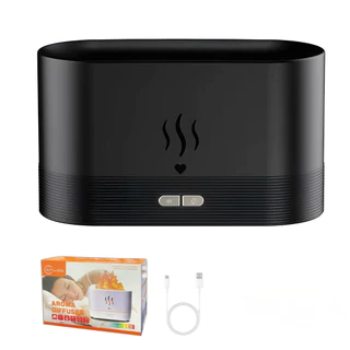 Umidificador de Chama com Difusor de Óleo Essencial e Luz LED Colorida de 7 Cores, Efeito de Chama em Oferta na Shopee