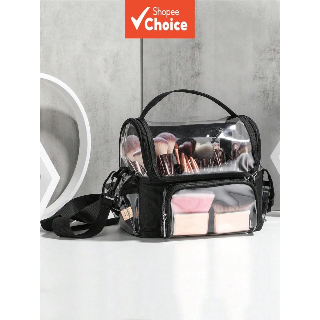 Bolsa Organizadora Portátil De Estojo Cosmético De PVC Transparente Para Armazenamento E Viagens De Ferramentas De Maqui