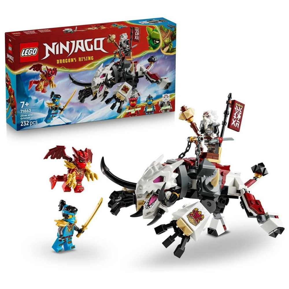 Lego Ninjago 71863 Zilvar e Grimtak o Dragão Feral 232 peças