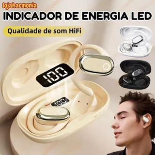 Fone de ouvido esportivo profissional com display digital inteligente e design tipo gancho para orelha-LJ