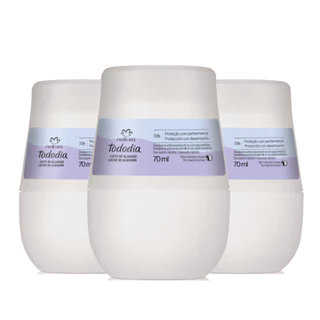 Kit Com 3 Desodorantes Roll On Antitranspirante Natura Tododia 70ml Algodão