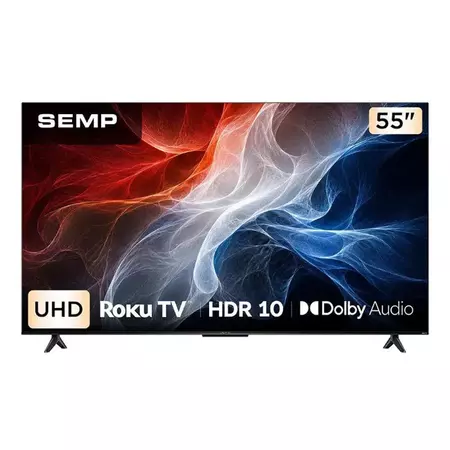 Smart TV Semp S62E 55 Polegadas 4K Ultra HD LED Roku TV Preto Bivolt