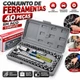 Kit De Ferramentas 40 Peças Cinzenta/Preta Jogo De Soquetes Chave Catraca Reversível Com Maleta Jogo Completo jimyy