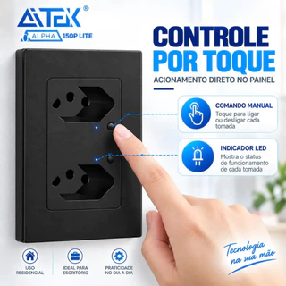 Tomada Inteligente Wi-Fi Dupla de Embutir Tuya Smart Life Bivolt 110-250V Controle pelo Celular