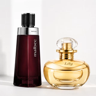 Perfumes Masculinos e Femininos Kit 2 Malbec Lily Luxo Presente para Casal Elegantes