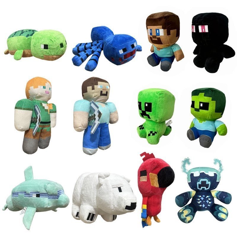 Brinquedo de Pelúcia Minecraft Steve/Creeper/Zombie Boneca Presente ...