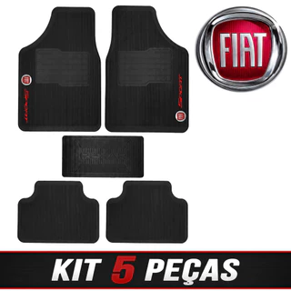Tapete Fiat 5 Peças Borracha Automotivo Carro Palio Uno Argo Siena Mobi Punto Toro Cronos Doblo