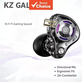 KZ Fones De Ouvido Gale Wired Gaming HiFi Som Estéreo Duplo Com Isolamento De Microfone Para PC Jogo Música Streaming Us