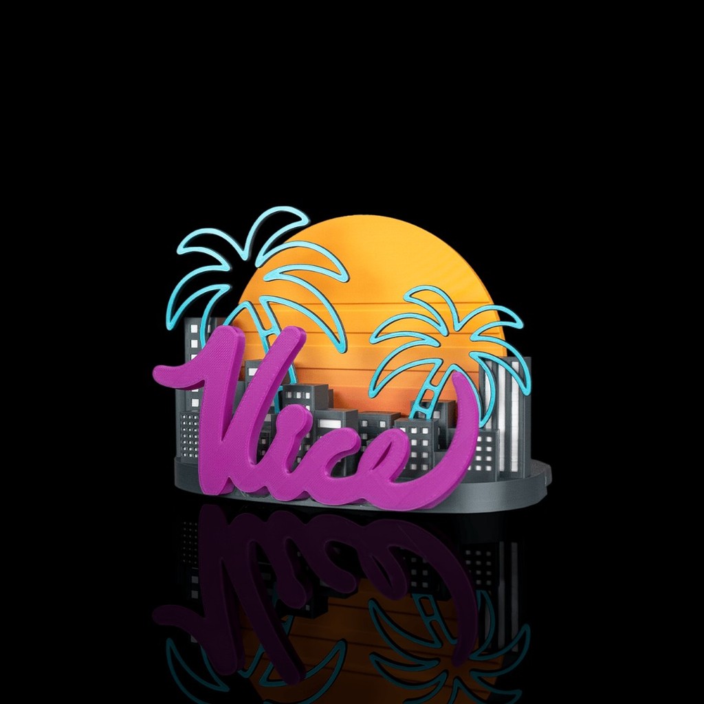 Suporte Vertical PS5 (Slim e Fat) Tema Vice City Neon – Inspirado em GTA V e GTA VI — imagem 5