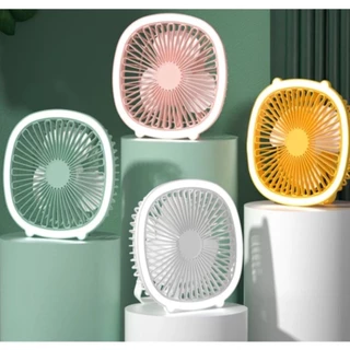 Ventilador USB portátil com iluminação colorida, ar condicionado, ventilador de mesa,