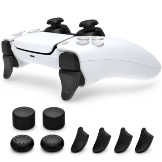 Kit 8 Grips para Controle PS5 DualSense + Extensores L2 R2 Analógicos Antiderrapantes