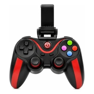 Gamepad Bluetooth Sem Fio Compatível com Android iOS PC e TV Cores Preto e Vermelho