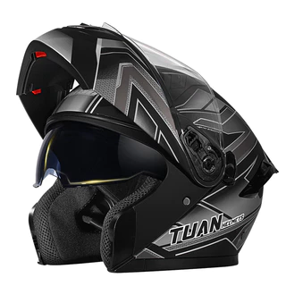 Capacete de motocicleta revelando capacete de lente dupla capacete Modular meninos mulheres capacete completo de motocic