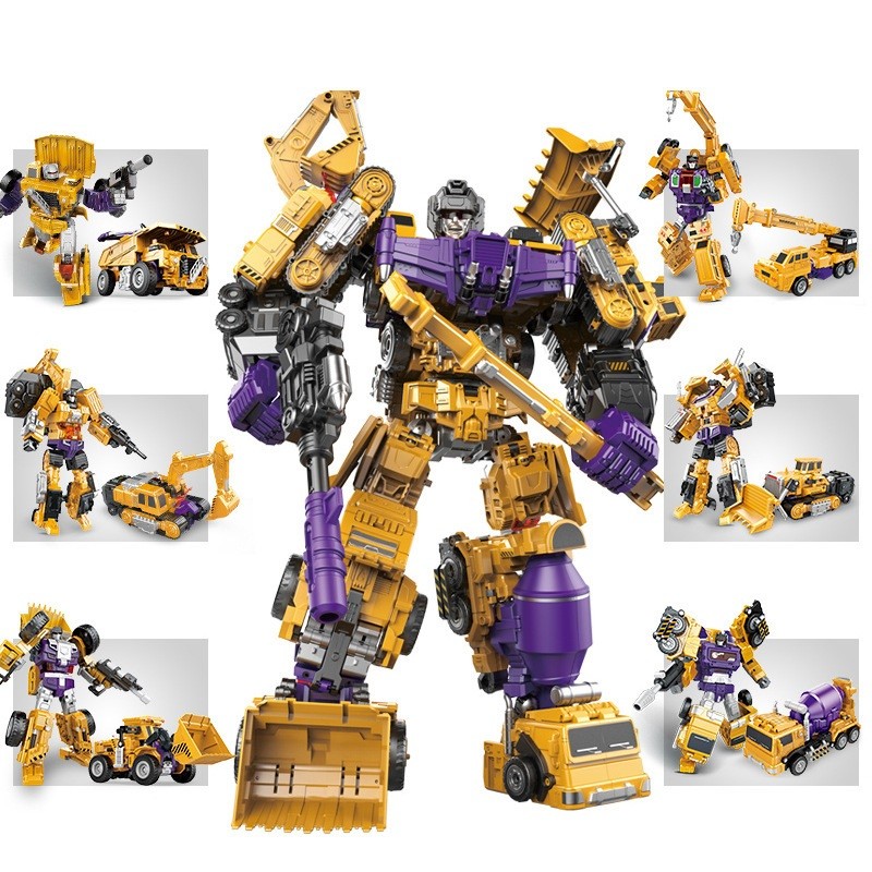 Figura de Ação Robô scrapper Transformável 20cm Escavadeira davastador edição especial laranjaparte 1 - Transformers