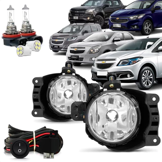 Kit Farol De Milha Neblina Chevrolet Onix Prisma Cobalt Spin S-10 Botão Alternativo