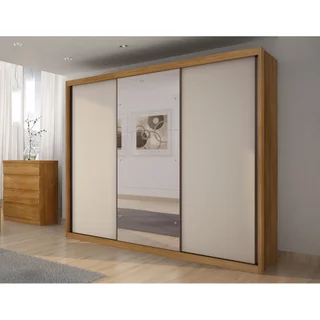 Guarda-Roupa Casal MDF Vegas 3Pts 6Gav com Espelho Cumaru Fendi