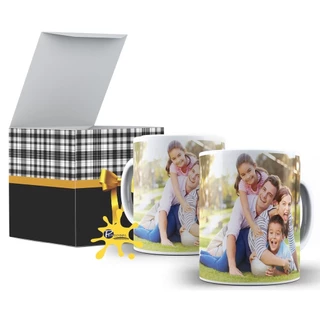 Caneca Personalizada com Foto + Caixa Presente - Dia dos Pais - Namorados - Aniversário