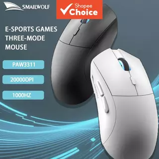 Mouse Gamer Sem Fio SMAILWOLF RS7 PAW3311 20000 DPI, Driver Macro, Ergonômico, Recarregável, para PC, Escritório e Jogos