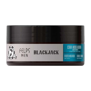 Cera Modeladora Black Jack 120g - Felps Men | Efeito Molhado e Fixação Média a Forte