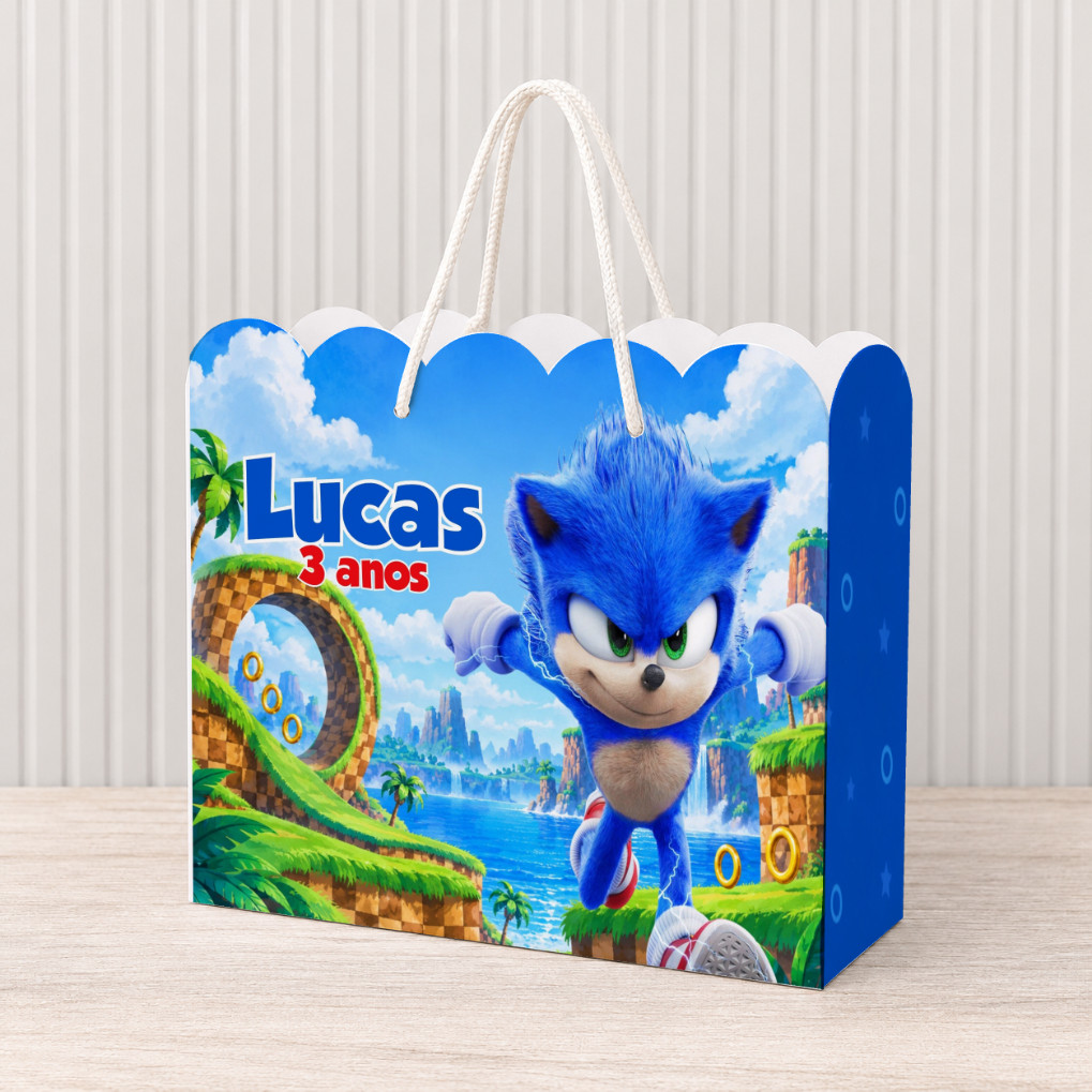 Sacola Lembrancinha tema SONIC OURIÇO AZUL - Lembrancinha festa com ...