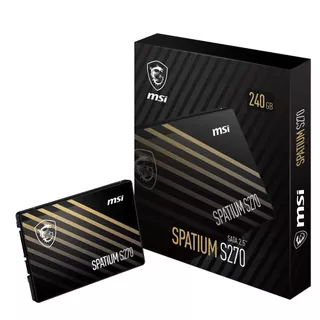 SSD MSI Spatium 240GB S270 SATA III 2,5 7MM Leitura 500MB/s Gravacao 400MB/s