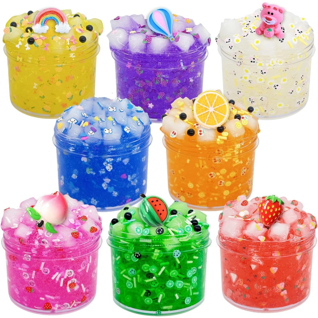 Jelly Cube Clear Slime Kit 8 Pacotes Para Crianças , Lodo Crocante ...